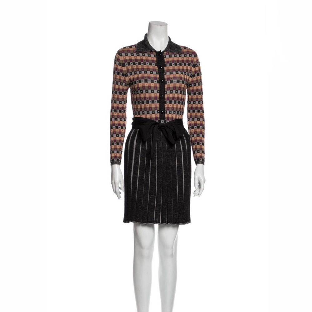 M Missoni knit dress with pleated skirt